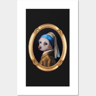 The Dog With the Pearl Earring (Gold Frame) Posters and Art